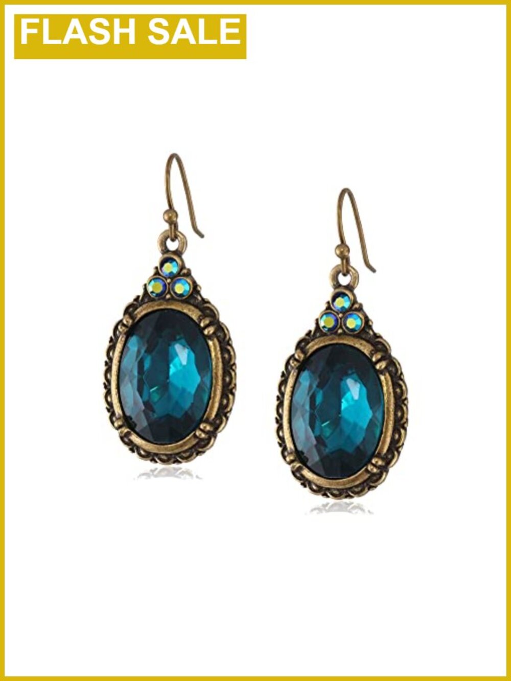 Victorian Oval Multi Faceted Drop Earrings French Wire